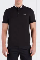 Поло/тениска с яка Paule | Slim Fit BOSS GREEN черен