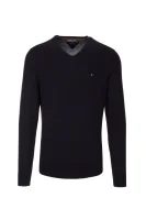 Plaited CTN Silk V-nk Sweater Tommy Hilfiger черен