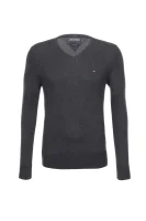 Plaited CTN Silk V-nk Sweater Tommy Hilfiger сив