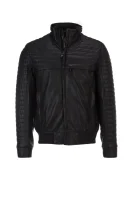 Jalon Leather Jacket BOSS GREEN черен