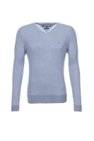 Plaited CTN Silk V-nk Sweater Tommy Hilfiger небесносин