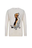 Вълнен пуловер Domani | Loose fit | с добавка кашмир MAX&Co. кремав