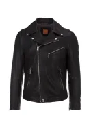 Jaggson Leather Jacket BOSS ORANGE черен