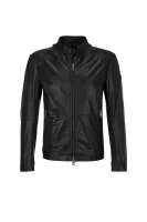 Jowen Leather Jacket BOSS ORANGE черен