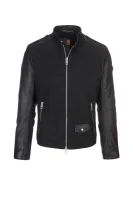 Jam Leather Jacket BOSS ORANGE черен