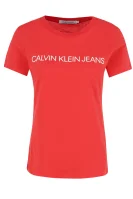 Тениска INSTITUTIONAL LOGO | Regular Fit CALVIN KLEIN JEANS червен