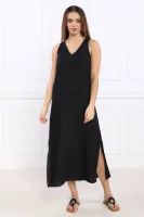 Ленена рокля DKNY черен