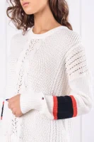 Пуловер VERLENE | Loose fit | с добавка вълна Tommy Hilfiger бял