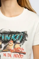 Тениска + чанта за покупки VENERDI PINKO X LUCIA HEFFERNAN | Regular Fit Pinko бял
