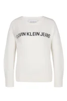 Пуловер ALPACA BLEND LOGO CR | Loose fit | с добавка вълна CALVIN KLEIN JEANS бял