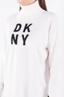 Блуза с поло яка | Relaxed fit DKNY бял