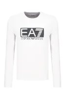 Блуза с дълъг ръкав | Regular Fit EA7 бял