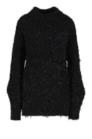 Блуза с поло яка Ihelena | Oversize fit BOSS ORANGE черен
