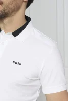 Поло/тениска с яка Paule | Slim Fit BOSS GREEN бял