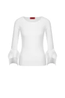 Пуловер Squary | Slim Fit HUGO бял