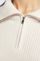 Вълнен пуловер | Cropped Fit Patrizia Pepe бял