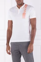 Поло/тениска с яка PL-Tech | Slim Fit BOSS GREEN бял
