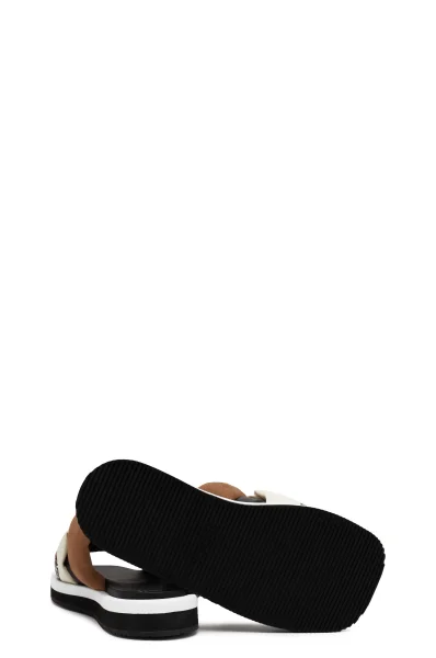 Чехли Allie Braid Slide-MN с добавка кожа BOSS BLACK черен