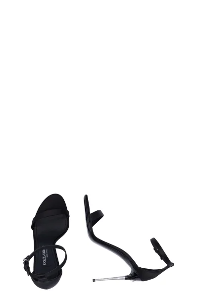 Сандали на висок ток с добавка кожа Dolce & Gabbana черен