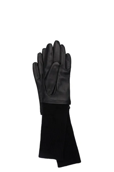 Leather gloves Galanta BOSS BLACK черен