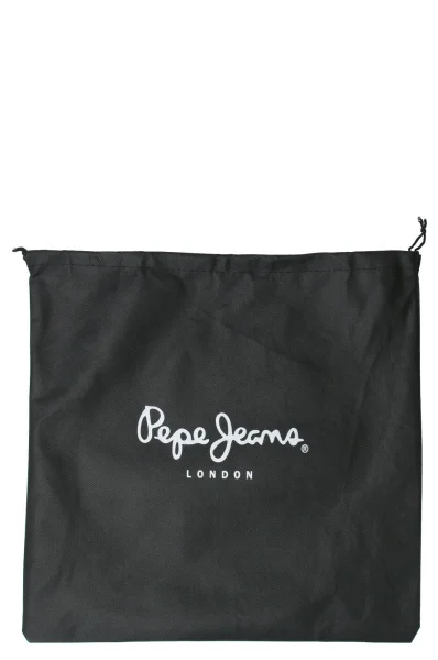 Кожена дамска чанта за рамо FATIMA Pepe Jeans London черен