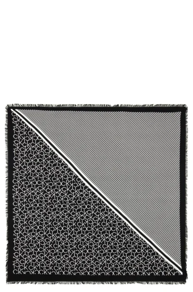 Шал-кърпа PRINTED CK SCARF Calvin Klein черен