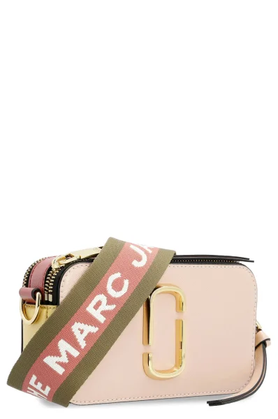 Кожена дамска чанта за рамо Snapshot Marc Jacobs пудренорозов