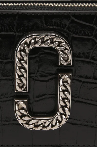Кожена дамска чанта за рамо The Croc-Embossed Snapshot Marc Jacobs черен