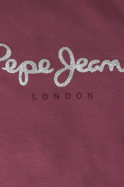 Тениска HANA GLITTER | Regular Fit Pepe Jeans London бордо