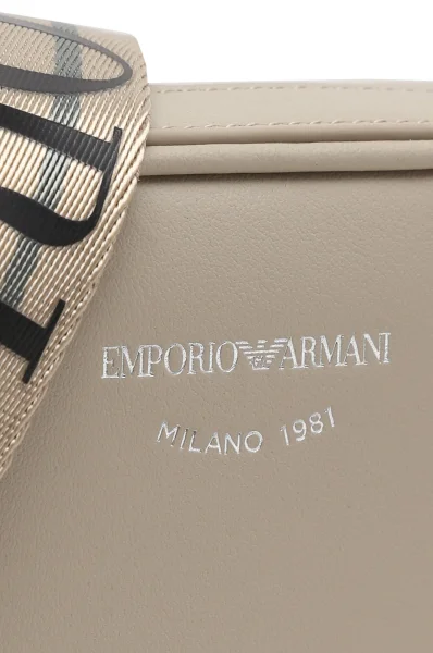 Кожена дамска чанта за рамо/чанта за рамо Emporio Armani бежов
