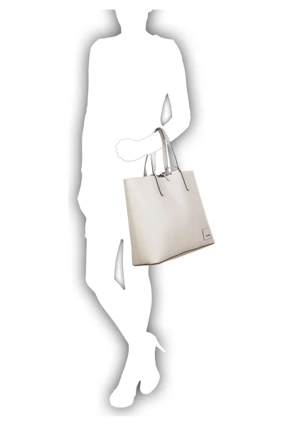Дамска чанта с две лица + органайзер Calvin Klein кремав