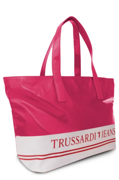 Плажна чанта + козметична чантичка Trussardi розов