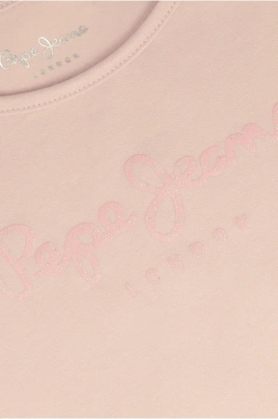 Тениска HANA GLITTER | Regular Fit Pepe Jeans London розов