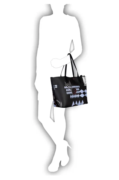 Дамска чанта 2 в 1 SAFFIANO OPTICAL Versace Jeans графитен