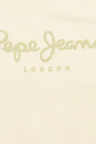 Тениска HANA GLITTER | Regular Fit Pepe Jeans London кремав