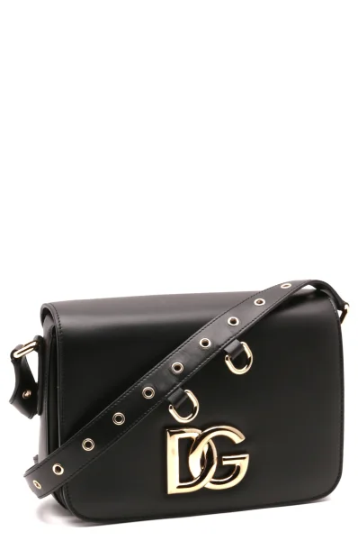 Кожена дамска чанта за рамо Dolce & Gabbana черен