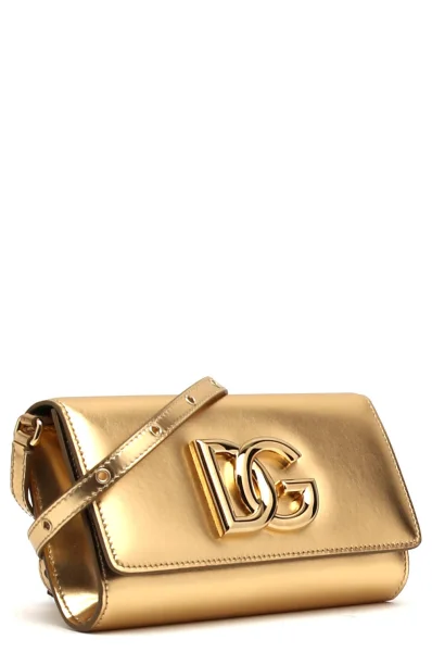 Кожена дамска чанта за рамо Dolce & Gabbana златен