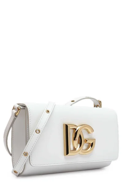 Кожена дамска чанта за рамо Dolce & Gabbana бял