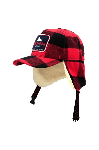 Бейзболна шапка BADGE TRAPPER CAP, 9 Tommy Hilfiger червен