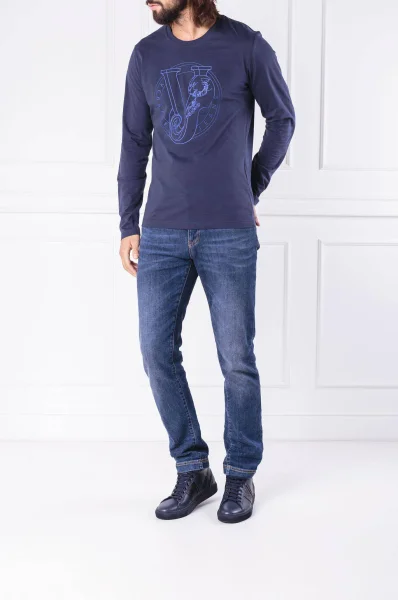 Блуза с дълъг ръкав | Regular Fit Versace Jeans тъмносин