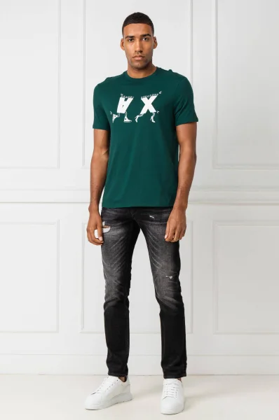 Тениска | Regular Fit Armani Exchange зелен