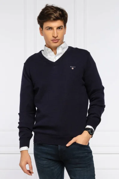 Пуловер 70 | Regular Fit | с добавка вълна Gant тъмносин