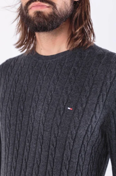 Пуловер CLASSIC COTTON BLEND | Regular Fit | с добавка вълна Tommy Hilfiger графитен