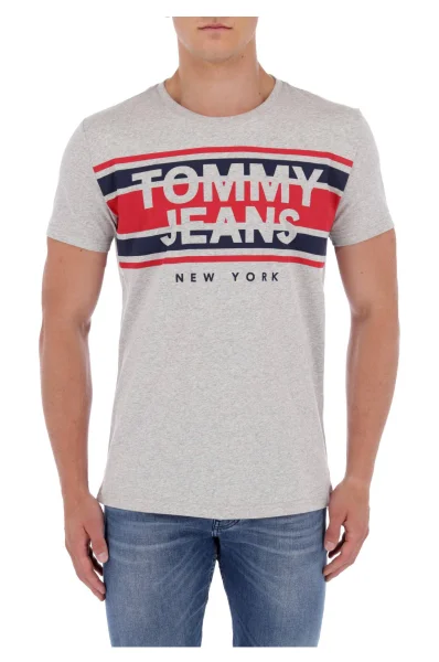 Тениска CUT OUT STRIPE | Regular Fit Tommy Jeans сив