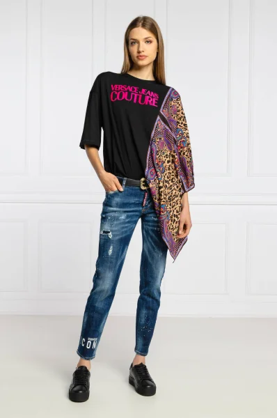 Тениска | Oversize fit Versace Jeans Couture черен