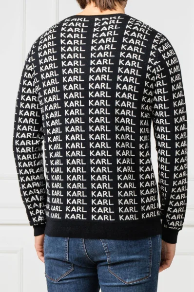 Вълнен пуловер | Regular Fit Karl Lagerfeld черен