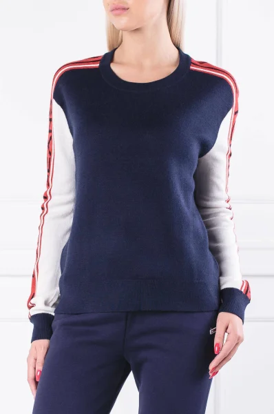 Пуловер TJW COLORBLOCK | Regular Fit | с добавка вълна Tommy Jeans тъмносин