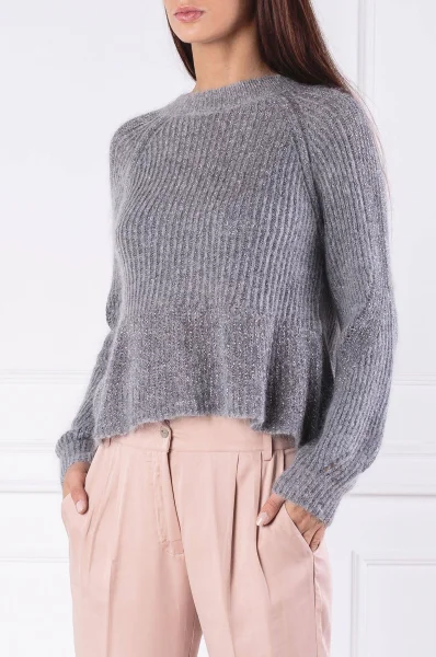 Пуловер | Loose fit | с добавка вълна TWINSET сив