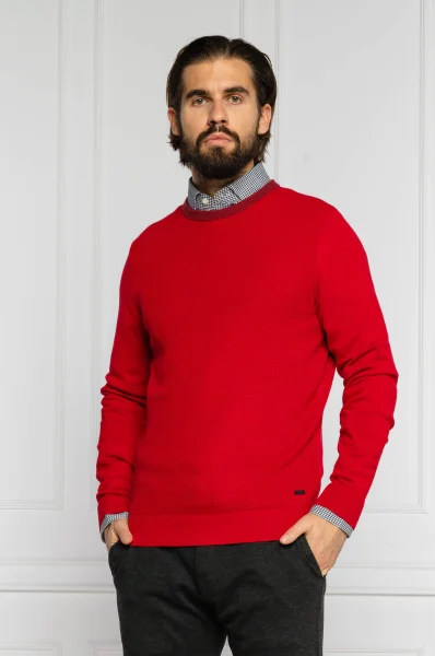Пуловер Ayakop | Regular Fit | с добавка вълна BOSS ORANGE червен
