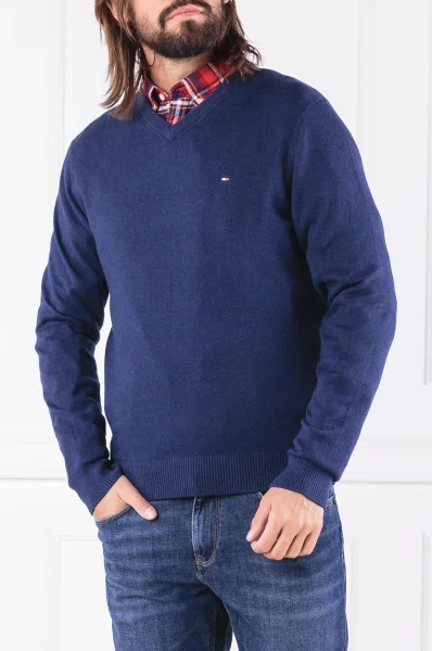 Пуловер | Regular Fit | с добавка кашмир Tommy Hilfiger тъмносин